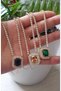 Waterway Necklace with Baguette Stones 316L Steel Vip Stainless Steel Anti-Allergic Non-Toxic Series Fmaccesori̇es - 8