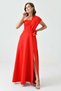 New Season Flexible Diving Fabric Slit Detailed Maxi Women's Evening Dress Graduation Dress 582754 - 8