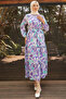 Lilac Hijab Dress - 439 Patterned - 5