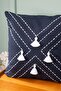 Dfn Home Filled Oslo Tufted Embroidered Navy Blue Throw Pillow 43X43 cm - 2