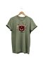 Gray Wolf Symbol and Turkish Flag Turkey Wolf Printed Regular Fit 100% Cotton Khaki T-Shirt