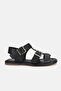 Women's Black Genuine Leather Strappy Flat Sandals, Size 36-41 - 2