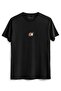 Animal Cow Illustrated Printed Black T-shirt