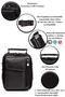 Men's Black Hand and Shoulder Bag with Phone Compartment and Steel Case Daily Travel Bag Medium Size - 2