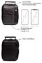 Men's Black Hand and Shoulder Bag with Phone Compartment and Steel Case Daily Travel Bag Medium Size - 4