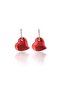 Matte Chrome Red Color Antiallergic Heart Earrings - 2