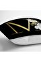 Black Background White Rose Motif Gold Letter M Special Design Digital Printed Pillow Throw Pillow Case - 3