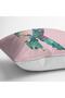 Pink Floor Tropical Leaf Letter K Special Design Digital Printed Pillow Throw Pillow Cover - 3