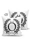 Double Sided Black and White Wreathed Letter of Ö Special Design Modern Suede Pillow Throw Pillow Cover - 2