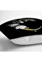 Black Background White Rose Motif Gold Letter C Custom Design Digital Printed Pillow Throw Pillow Cover - 3
