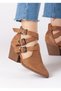 Bella Women's Special Design Buckle Adjustable Back Zipper Camel Color Summer Shoes