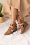 Bella Women's Special Design Buckle Adjustable Back Zipper Camel Color Summer Shoes - 6