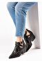 Valen Women's Laser Star Patterned Buckle Adjustable Back Zipper Shoes Matte Black - 2