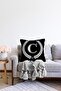 Double Sided Black and White Wreathed Letter C Special Design Digital Printed Raschel Pillow Throw Pillow Cover - 2