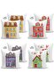 4-Piece Double Sided Colorful Homes Special Design Digital Printed Modern Suede Throw Pillow Cover Set - 2