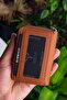 Clovis Genuine Leather Zipper Locked Accordion Tan Card Holder