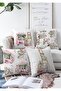 4-Piece Double Sided Flower Car Special Design Digital Printed Modern Raschel Knitted Throw Pillow Cover Set