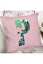 Pink Floor Tropical Leaf Letter P Special Design Digital Printed Pillow Throw Pillow Cover - 2