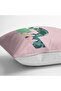 Pink Floor Tropical Leaf Letter P Special Design Digital Printed Pillow Throw Pillow Cover - 3