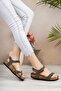 Green Matte Double Buckle Sandals - 2