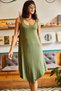 Women's Khaki Ethnic Strappy Asymmetrical Dress ELB-19000612 - 5