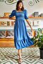 Women's Indigo Elastic Square Collar Bodrum Dress ELB-19001557