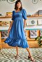 Women's Indigo Elastic Square Collar Bodrum Dress ELB-19001557 - 3