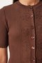 Women's Brown Openwork Seasonal Knitwear Cardigan Ow00044 - 3