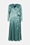 ACC03058 - Satin Jacquard Patterned Midi Wrap Dress - Long Sleeve - 4