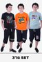 PANİOS KİDS 3-PACK BOY T-SHIRT-CAPRY PRINTED BOTTOM-TOP SET