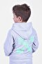 X Printed Kangaroo Pocket Hooded Boy's Gray Sweatshirt - 5