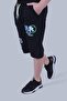 Iba Text Printed Double Pocket Detailed Boy's Black Capri Shorts