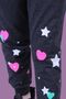 Heart and Star Pattern Detailed Girl's Anthracite Sweatpants - 5