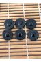طقم أزرار بمظهر جلدي أسود مكون من 6 قطع - مزود - 4
