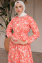 451 Patterned Dress Salmon - 2