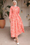 451 Patterned Dress Salmon - 5