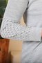 Hijab Cardigan Long Knitwear Women's V-Neck Gray with Cushion - 4