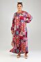 Large Size Dress Hijab Longth Viscose Plus Size Dress Claret Red