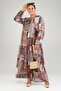 Large Size Dress Hijab Longitudinal Viscose Plus Size Dress Mink - 6