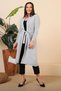 Hijab Cardigan Long Knitwear Women's V-Neck Gray with Cushion