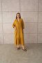 Mustard Yellow Striped Large Size Kimono