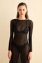 Black Long Tulle Beach Dress - 2