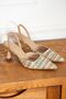 Women's Straw Shoes Heels Open Back - 4