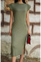 Women's Padded Long Slit Dress - 5