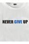 White Sax Blue - طقم تي شيرت وشورت رجالي مطبوع كبير الحجم Never Give Up - 3