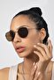 Petra Hexagon Pentagonal Brown Women's Sunglasses