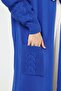 Women's Handle Hair Braided Double Pocket Garnished Winter Kimono Cardigan N4204 - 4