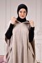 Women's Stone Side Laced Hooded Thin Knitwear Poncho - 4