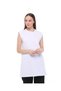 Women's Combed Cotton Zero Sleeve Stand Collar Dressing Long Rescue T-shirt - 3