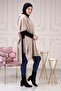 Women's Stone Side Laced Hooded Thin Knitwear Poncho - 2
